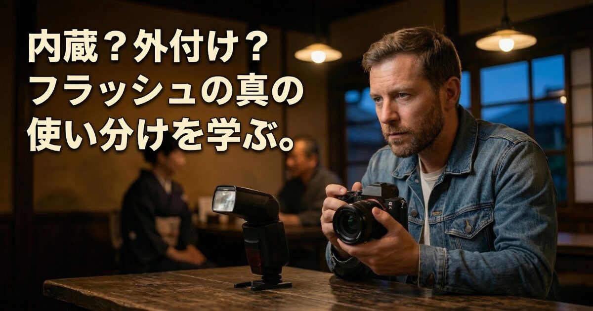 カメラのフラッシュ「内蔵と外付け」の必要性の違いと使い分け