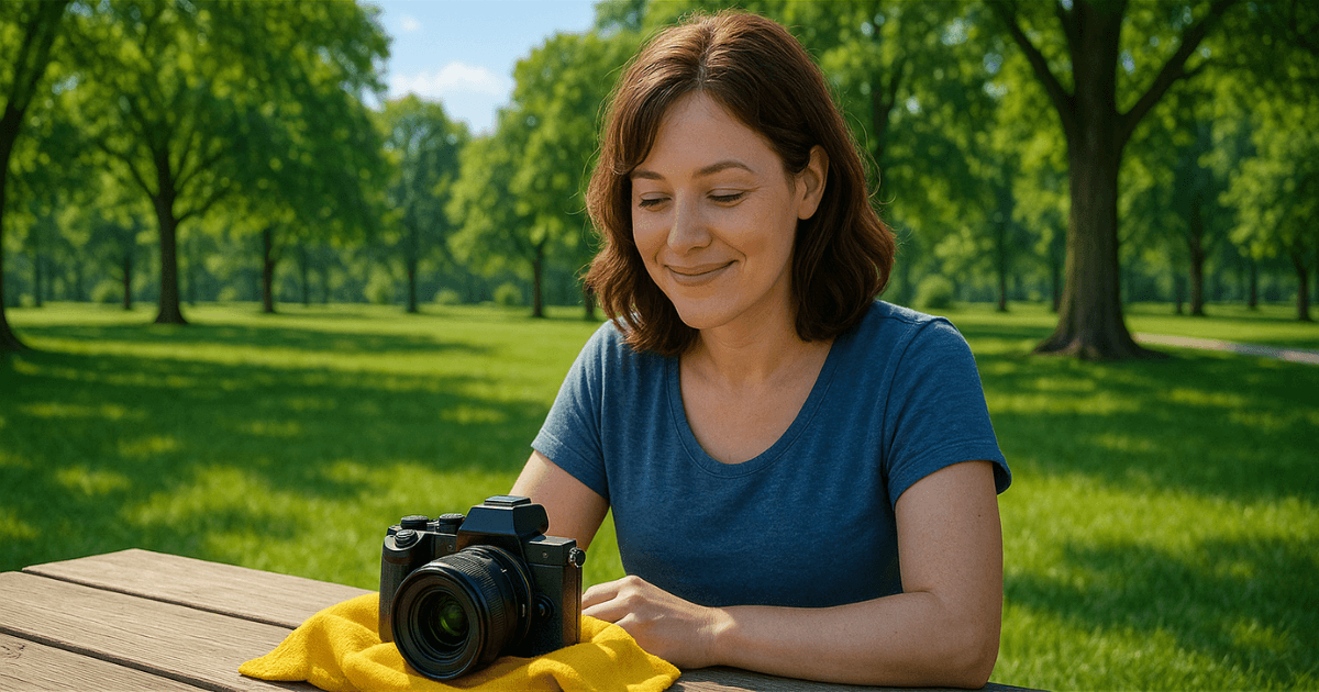 カメラを見つめる女性