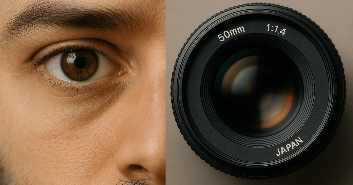 人間の目と50mmレンズの画角の比較