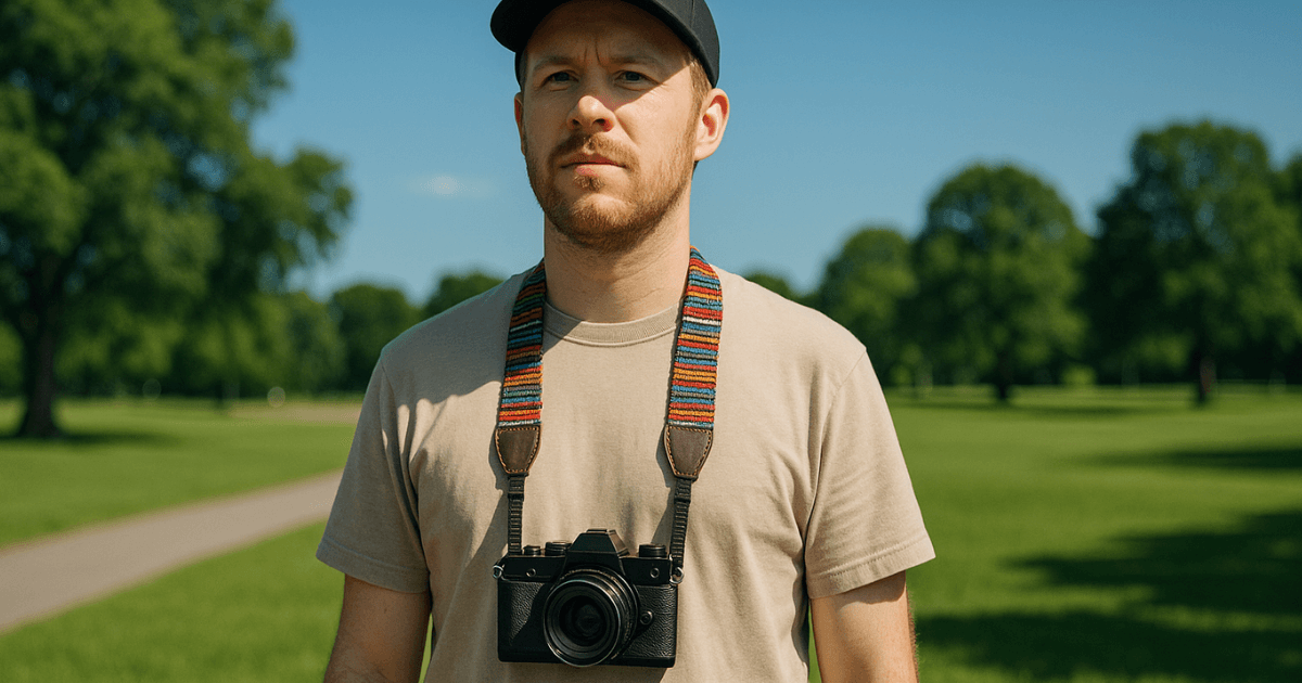 カメラをぶら下げているやつ