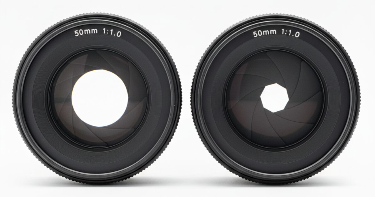 カメラレンズの絞りを絞る構造