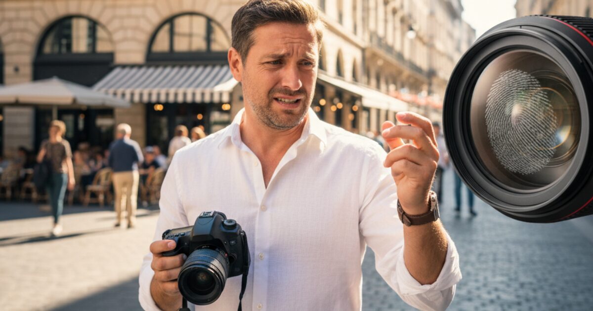 カメラレンズに触ってしまい指紋が付いてしまった