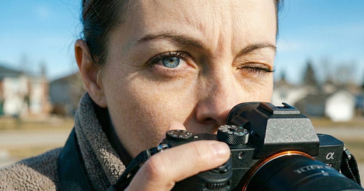 ミラーレス一眼カメラで撮影する女性